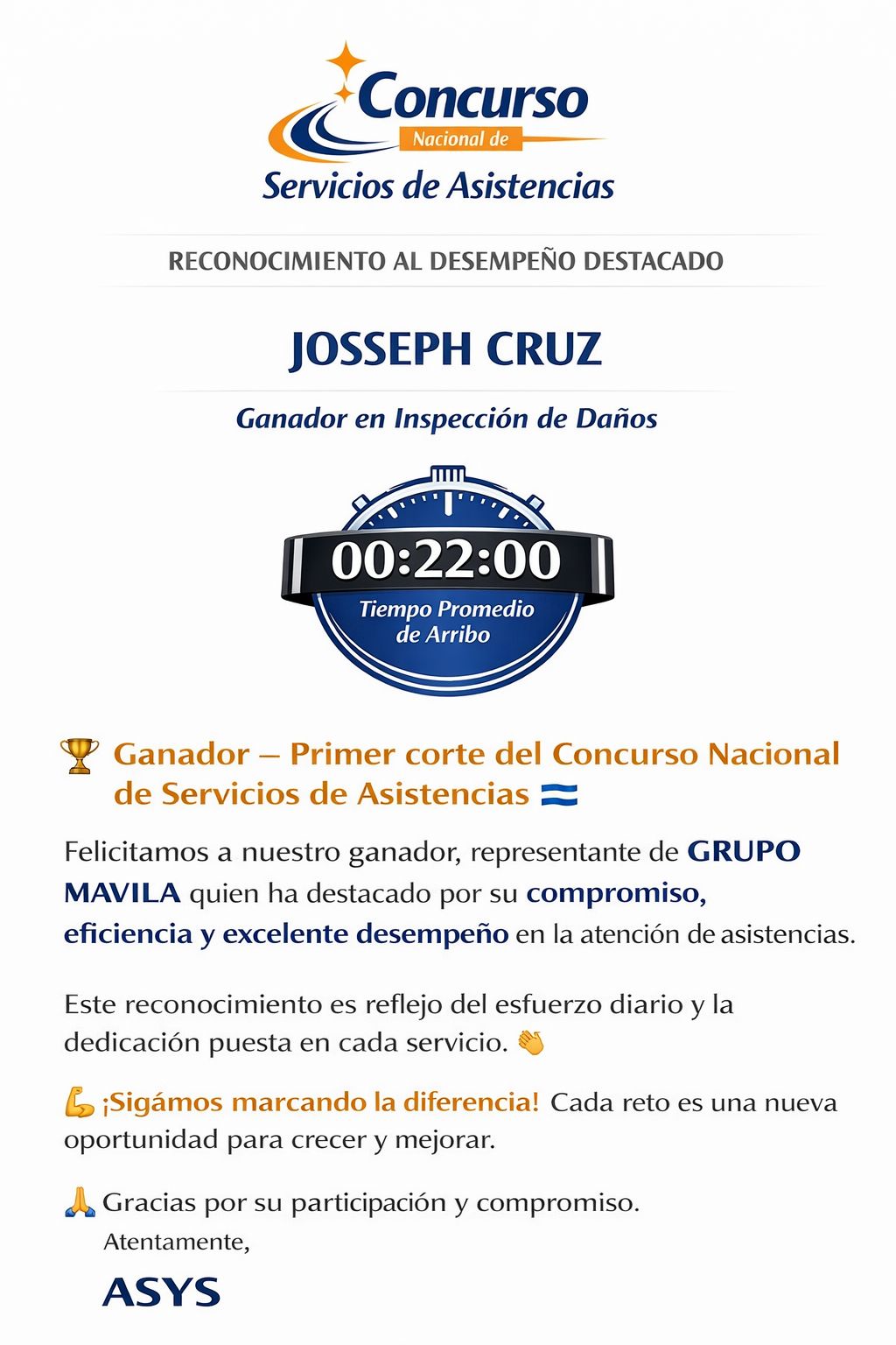 Premio Nacional Ajustadores Grupo MAVILA